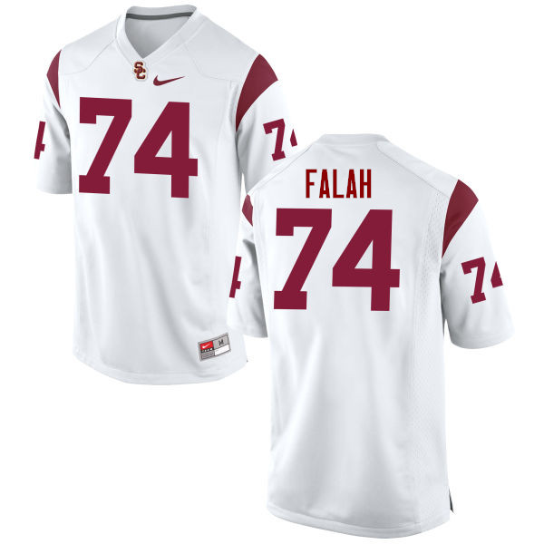 Men #74 Nico Falah USC Trojans College Football Jerseys-White